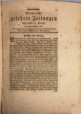 Gothaische gelehrte Zeitungen Samstag 4. März 1786