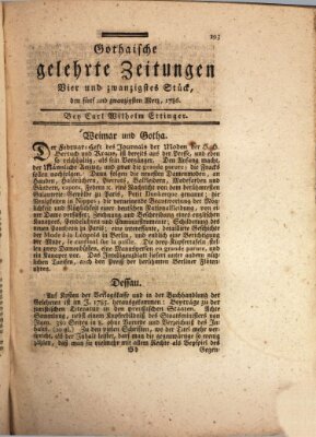 Gothaische gelehrte Zeitungen Samstag 25. März 1786