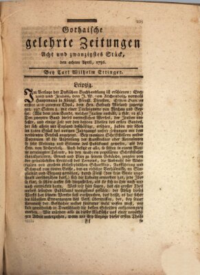 Gothaische gelehrte Zeitungen Samstag 8. April 1786