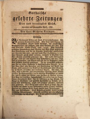 Gothaische gelehrte Zeitungen Samstag 29. April 1786