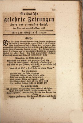 Gothaische gelehrte Zeitungen Samstag 27. Mai 1786