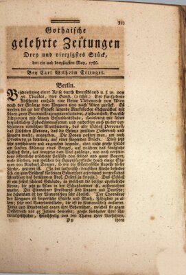 Gothaische gelehrte Zeitungen Mittwoch 31. Mai 1786