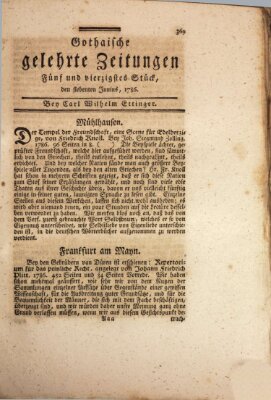 Gothaische gelehrte Zeitungen Mittwoch 7. Juni 1786