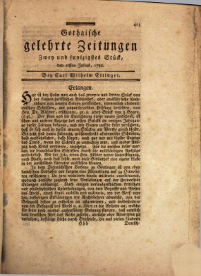 Gothaische gelehrte Zeitungen Samstag 1. Juli 1786