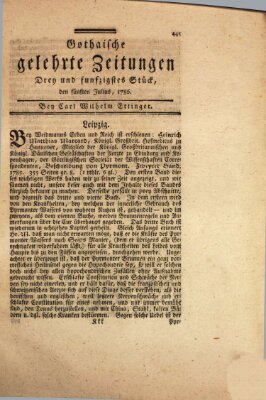 Gothaische gelehrte Zeitungen Mittwoch 5. Juli 1786