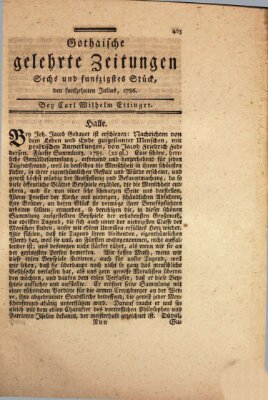 Gothaische gelehrte Zeitungen Samstag 15. Juli 1786