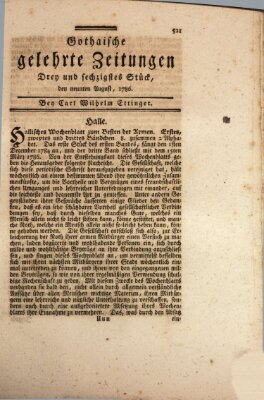 Gothaische gelehrte Zeitungen Mittwoch 9. August 1786