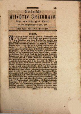 Gothaische gelehrte Zeitungen Samstag 26. August 1786