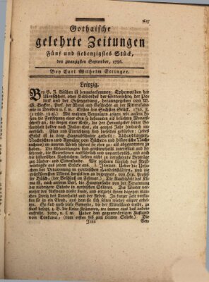 Gothaische gelehrte Zeitungen Mittwoch 20. September 1786