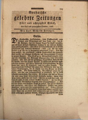 Gothaische gelehrte Zeitungen Mittwoch 25. Oktober 1786