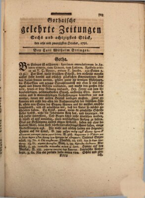 Gothaische gelehrte Zeitungen Samstag 28. Oktober 1786