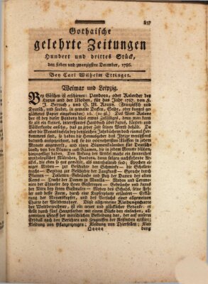 Gothaische gelehrte Zeitungen Mittwoch 27. Dezember 1786