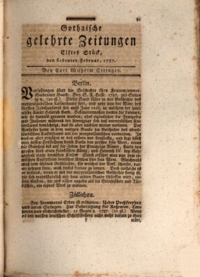 Gothaische gelehrte Zeitungen Mittwoch 7. Februar 1787