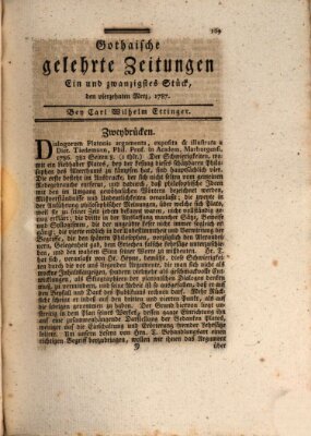 Gothaische gelehrte Zeitungen Mittwoch 14. März 1787