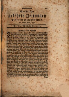 Gothaische gelehrte Zeitungen Mittwoch 4. April 1787