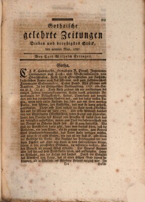 Gothaische gelehrte Zeitungen Mittwoch 9. Mai 1787