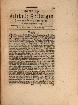 Gothaische gelehrte Zeitungen Samstag 8. September 1787