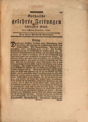 Gothaische gelehrte Zeitungen Samstag 6. Oktober 1787