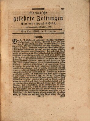 Gothaische gelehrte Zeitungen Samstag 20. Oktober 1787