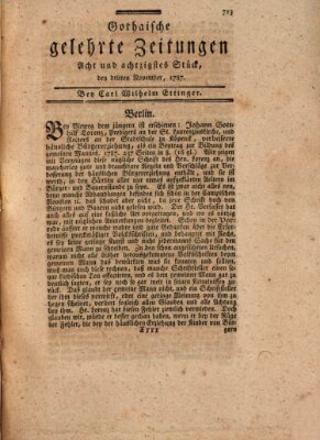 Gothaische gelehrte Zeitungen Samstag 3. November 1787