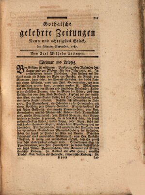 Gothaische gelehrte Zeitungen Mittwoch 7. November 1787