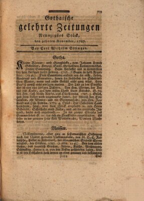 Gothaische gelehrte Zeitungen Samstag 10. November 1787