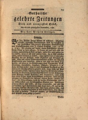 Gothaische gelehrte Zeitungen Mittwoch 21. November 1787