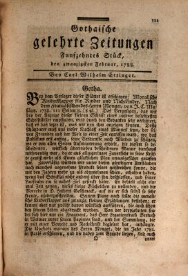 Gothaische gelehrte Zeitungen Mittwoch 20. Februar 1788