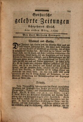 Gothaische gelehrte Zeitungen Samstag 1. März 1788