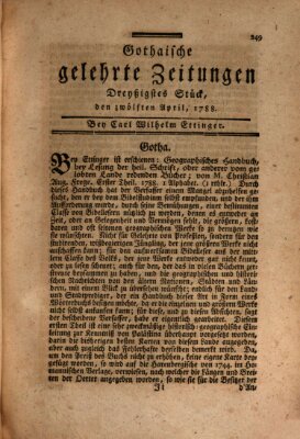 Gothaische gelehrte Zeitungen Samstag 12. April 1788