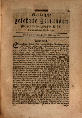 Gothaische gelehrte Zeitungen Samstag 19. April 1788