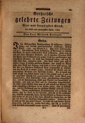 Gothaische gelehrte Zeitungen Samstag 26. April 1788