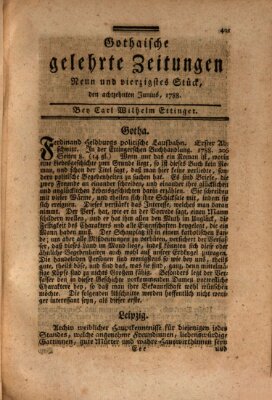 Gothaische gelehrte Zeitungen Mittwoch 18. Juni 1788