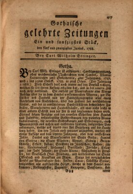 Gothaische gelehrte Zeitungen Mittwoch 25. Juni 1788