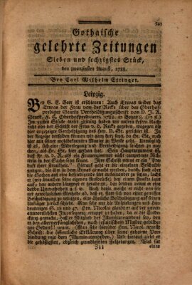 Gothaische gelehrte Zeitungen Mittwoch 20. August 1788