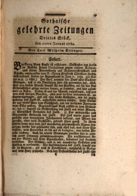 Gothaische gelehrte Zeitungen Samstag 10. Januar 1789