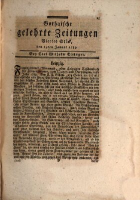 Gothaische gelehrte Zeitungen Mittwoch 14. Januar 1789