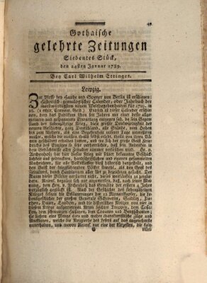 Gothaische gelehrte Zeitungen Samstag 24. Januar 1789