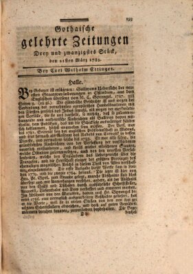 Gothaische gelehrte Zeitungen Samstag 21. März 1789