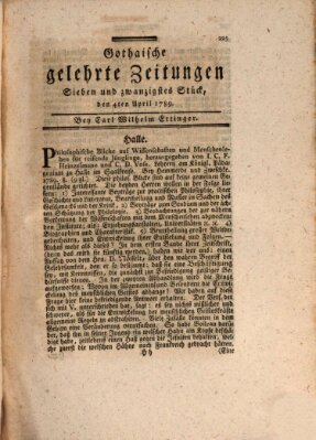 Gothaische gelehrte Zeitungen Samstag 4. April 1789