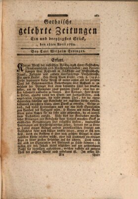Gothaische gelehrte Zeitungen Samstag 18. April 1789