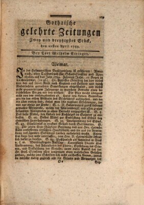 Gothaische gelehrte Zeitungen Mittwoch 22. April 1789