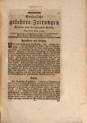 Gothaische gelehrte Zeitungen Samstag 9. Mai 1789