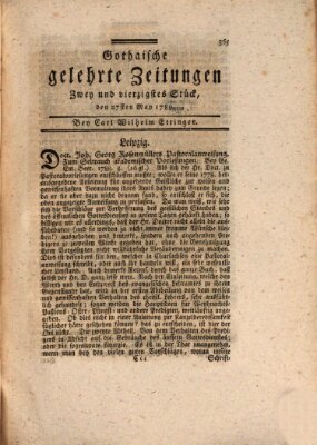 Gothaische gelehrte Zeitungen Mittwoch 27. Mai 1789