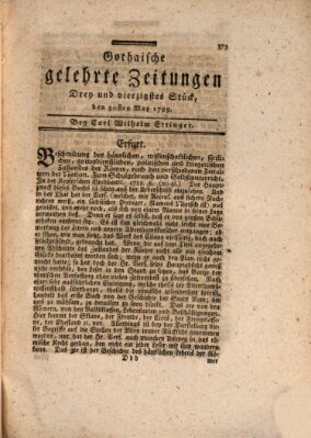 Gothaische gelehrte Zeitungen Samstag 30. Mai 1789