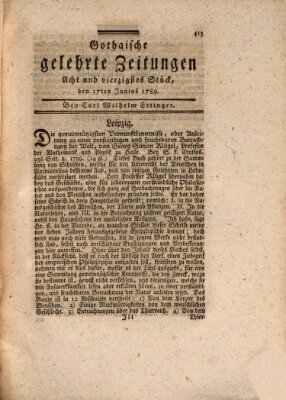 Gothaische gelehrte Zeitungen Mittwoch 17. Juni 1789