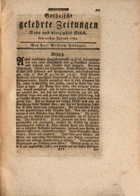 Gothaische gelehrte Zeitungen Samstag 20. Juni 1789