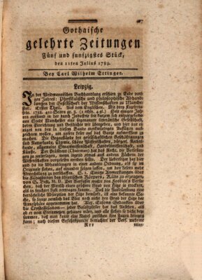 Gothaische gelehrte Zeitungen Samstag 11. Juli 1789