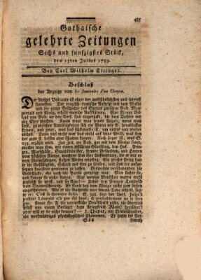 Gothaische gelehrte Zeitungen Mittwoch 15. Juli 1789