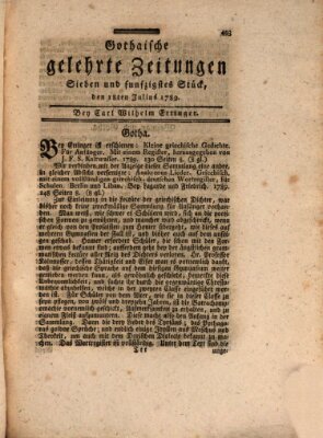 Gothaische gelehrte Zeitungen Samstag 18. Juli 1789